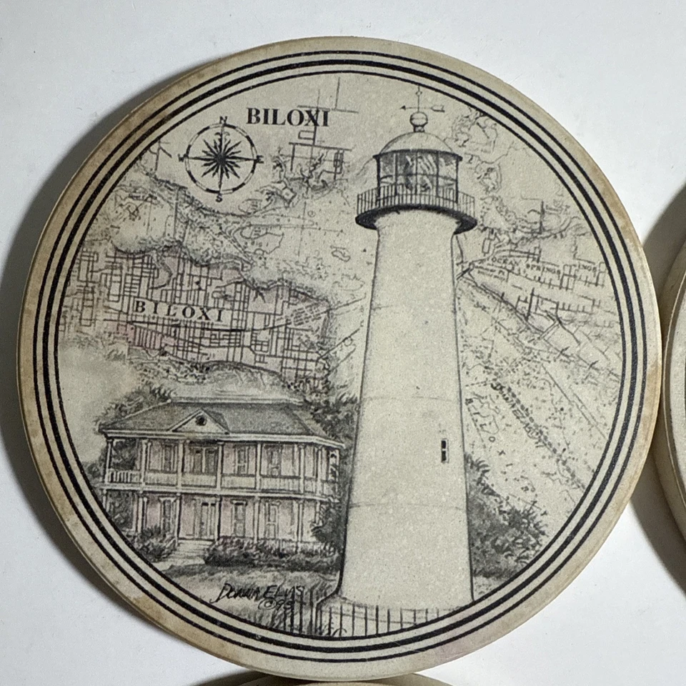4-Biloxi Lighthouse Coasters  - Image 4 of 4