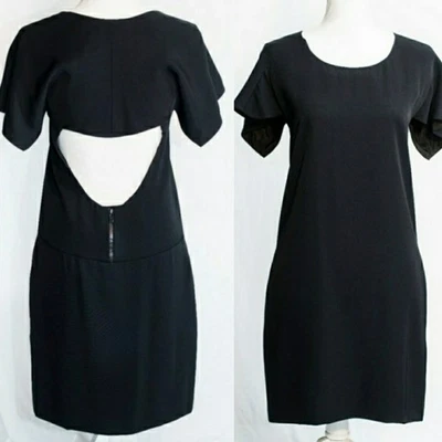 Chloé — Chloe Silk Cutout Open Back Dress Little Black Small Backless LBD Quiet Luxury