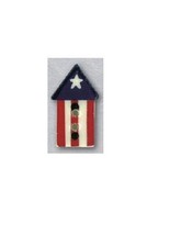 Mill Hill Ceramic Buttons 86322 Patriotic Birdhouse with Star