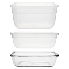 Snapware (1) 8602 Glass Dish, (1) 8602R & (1) 8602R-D Food Storage - Made in USA