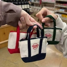 Set of 3 Trader Joe's Canvas Micro Tote With Storage Bag  2025 Christmas Limited