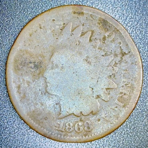 1868 Indian Head Cent - Better Date Penny - Circulation Wear - Album Filler AG