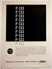 Vintage F-111 Aardvark General Dynamics Fort Worth Recruitment Print Ad