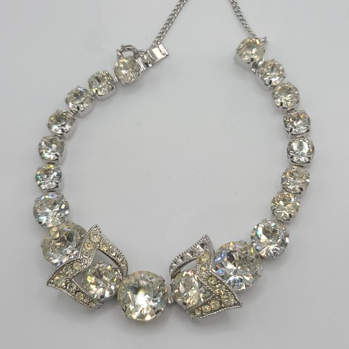 Vintage Eisenberg Bracelet Rhinestone Bow Signed Size 7" READ - Picture 3 of 17