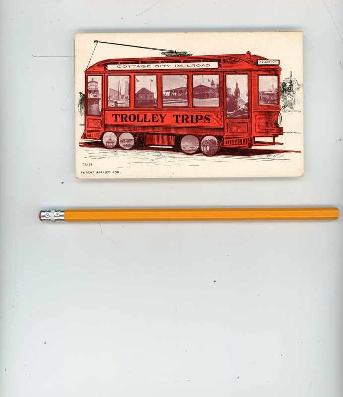 c1910 Martha's Vineyard Trolley Trips Cottage City Railroad postcard,Cape Cod MA