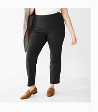 Nine West Sz 18 Black High Rise Side Zip office Pant NWOT