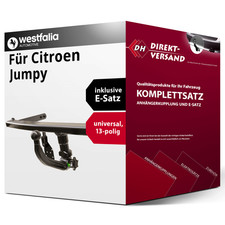 Für Jumpy III V (Westfalia) Anhängerkupplung abnehmbar + E-Satz 13pol universell