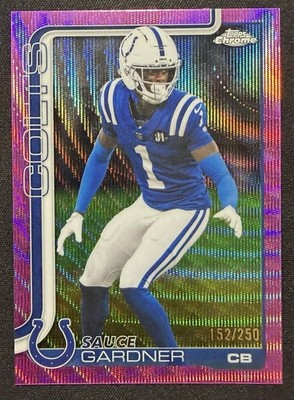 Sauce Gardner 2025 Topps Chrome Pink Wave Refractor 152/250 Colts