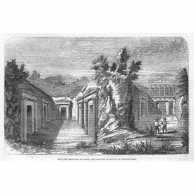 ITALIEN Gräber in Canosa entdeckt - antiker Druck 1855