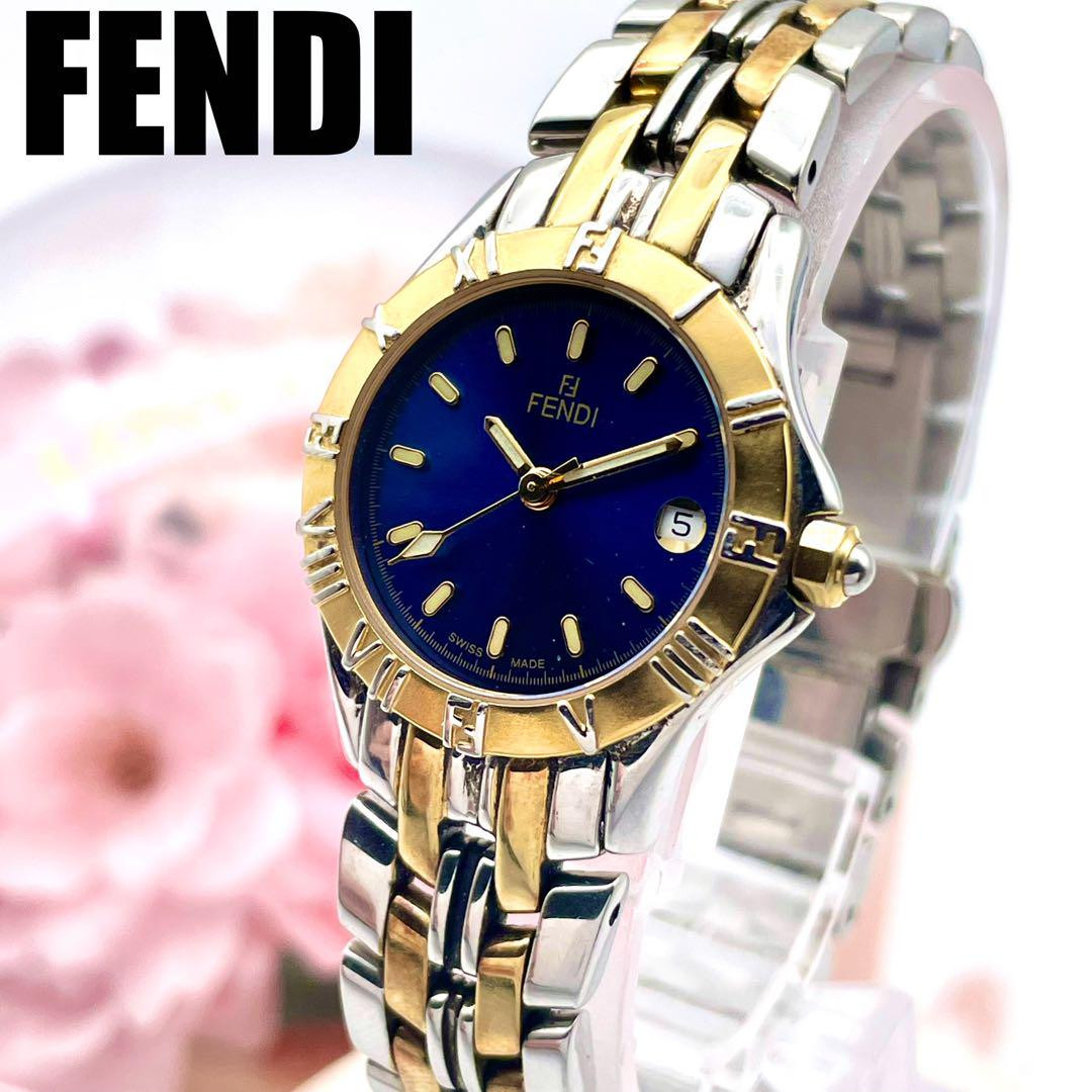 Fendi Gold-Tone Date Display Unisex Wristwatch 59A Working Model