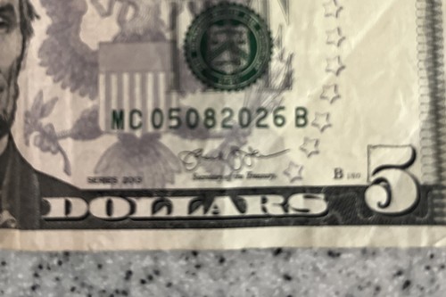 2013 $5 FIVE DOLLAR BILL - Birthday/ Anniversary Note: May 8, 2026. Coming Soon - Picture 3 of 4