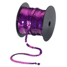 100 Yards x 0.24 Inch Flat Sequin Strip Spangle Sequins Trim Bling Dark Purple