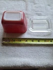Vtg. Red Pyrex 0501 ovenware/refrigerator storage Dish W/501-C  Glass Lid