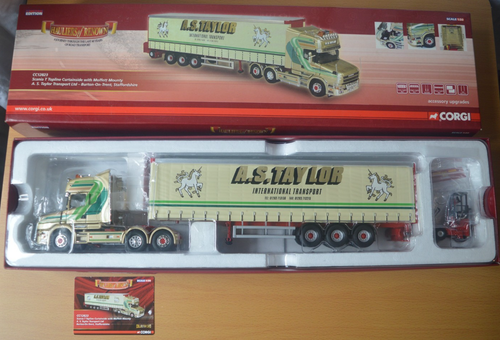 Corgi Scania T Topline Curtainside Truck With Moffett Mounty 1:50 Boxed