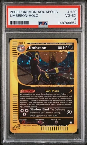 2003 POKEMON AQUAPOLIS #H29 UMBREON-HOLO PSA 4