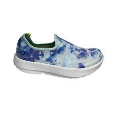 OOFOS OOmg eeZee Purple Blue Tie Dye Slip On Shoe Women Sz 8/39 Comfort Stretch