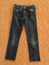 Cherokee Little Girls Blue Denim Skinny Jeans Size 6 Adjustable Waist Snap Waist