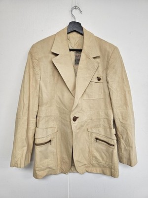 Vintage Scott Grey Ltd Sport Coat Mens 40 Beige Safari Utility Jacket Outdoor