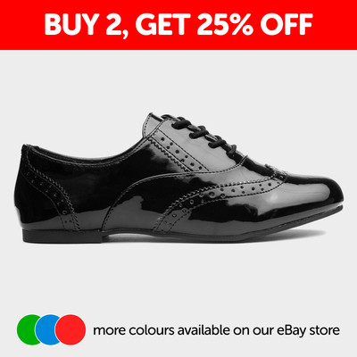 Lilley Womens Shoe Black Lace Up Brogue School April Size UK 3,4,5,6,7,8,9  UK