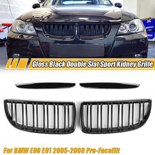 K�hlergrill Frontgrill Nieren Grill f�r BMW 3er E90 E91 2005-2008 Glanz Schwarz