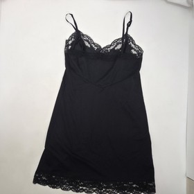 Vintage Van Raalte Slip 1950s 1960s Lacey Nylon Lingerie Nightgown Sz 9 38 Black