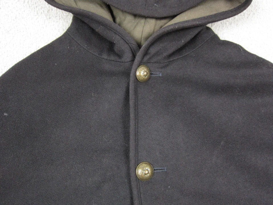 A.P.C. Cape Poncho Adult Medium Black Hooded Wool Alpaca Pea Coat Ladies Mens - Image 3 of 4