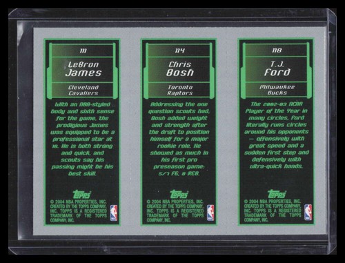 2003-04 Topps Rookie Matrix FBJ T. J. Ford 118 Bosh 114 LeBron James 111 RC - Picture 2 of 2