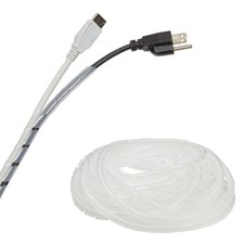 65.6 FT 4mm Clear Spiral Cable Wrap for Car, PC, 1.5 to 10mm Cable, Polyethylene