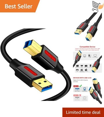 USB 3.0 Cable A Male to B Male 20 ft High Speed Data Transfer for Printers Ha...