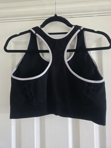 Truekind Seamless Racerback Sports Bra Black With White Trim. Size Xl - Picture 2 of 7