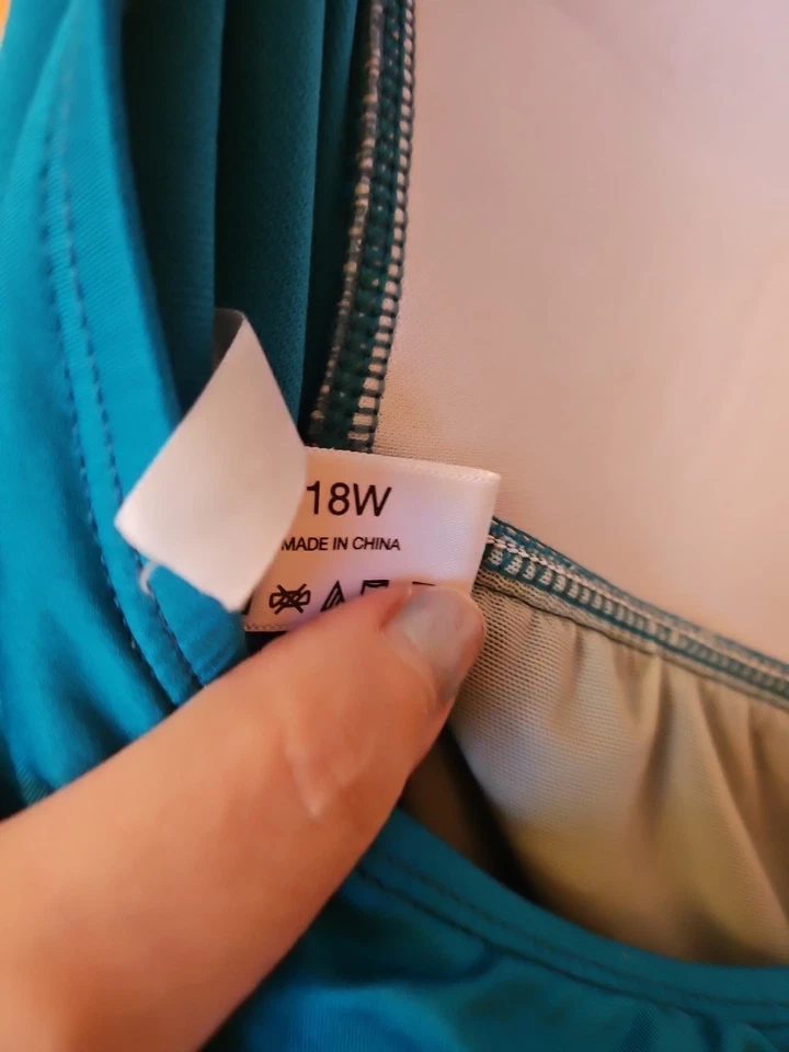 Liz Claiborne Women's Size 18W One Piece Swimsuit Blue Push-Up Ruched Beachwear  - Image 3 of 4