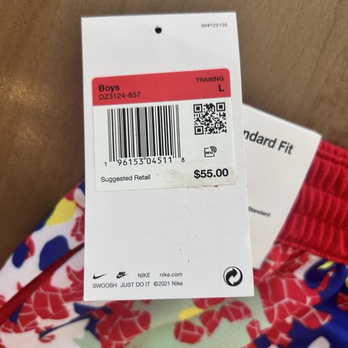 NEW $55 Nike Boys Large DNA Basketball Shorts Colorful Print Youth Big Boy Red - Picture 4 of 10