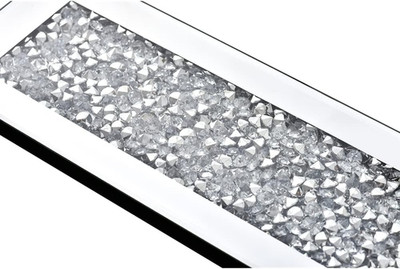 Crystal Crush Diamond Wall Candle Holder Set of 2, Rectangle Silver Mirrored ...