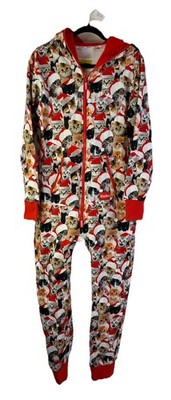 Tipsy Elves Kitty Cat Kitten Santa Clause Jumper Loungewear Pajamas One PC Small