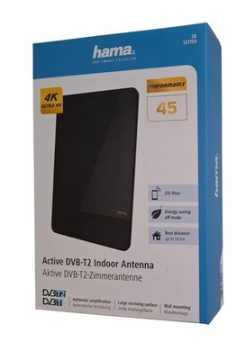 hama Aktive DVB-T2 Zimmerantenne 4K Ultra HD LTE Antenne Performance 45