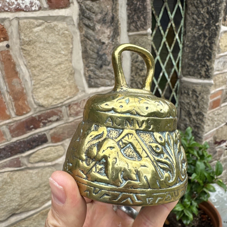 Brass Sanctuary Alter/Prayer Bell Pelicans Leo  England Catholic Vintage Church  - Image 2 of 4