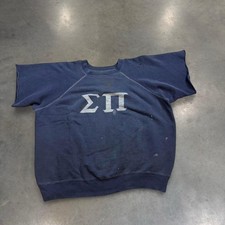 Vintage 60s Sigma Pie Frat Navy Blue Sweatshirt Size Mens Large