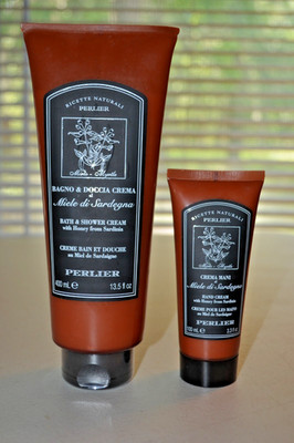 Perlier Bagno & Doccia Bath Shower Cream w/Honey 13.5 oz & Hand Cream 3.3 oz