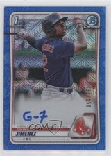 2020 Bowman Chrome HTA Choice Blue Mojo Refractor /150 Gilberto Jimenez Auto 1v3