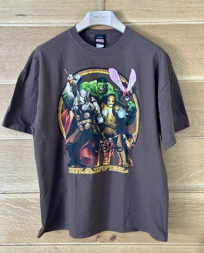 Vtg 2000s Y2K Marvel Comics Mad Engine Avengers T Shirt XL