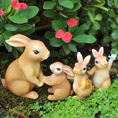 Osterhase Deko Tier Skulpturen Puppenhaus Outdoor Ornament Statuen