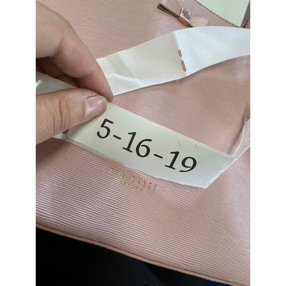 Ted Baker Cartera Mujer Rosa Deannah Bow Cuero Bolso Shopper Bolso de Mano Foto 4 de 4