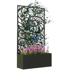 Metal Garden Bed with Trellis for Climbing Plant Flower for Garden Patio Balcony