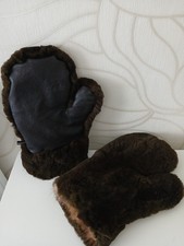Pelz Handschuhe Winter Fäustlinge Pelz Leder Innenfutter Echtfell SALE