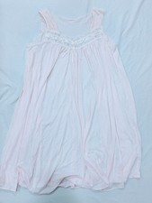 VTG Miss Elaine Pink Coquette Nightgown Swing Dress Knee-Length Nylon Lace USA