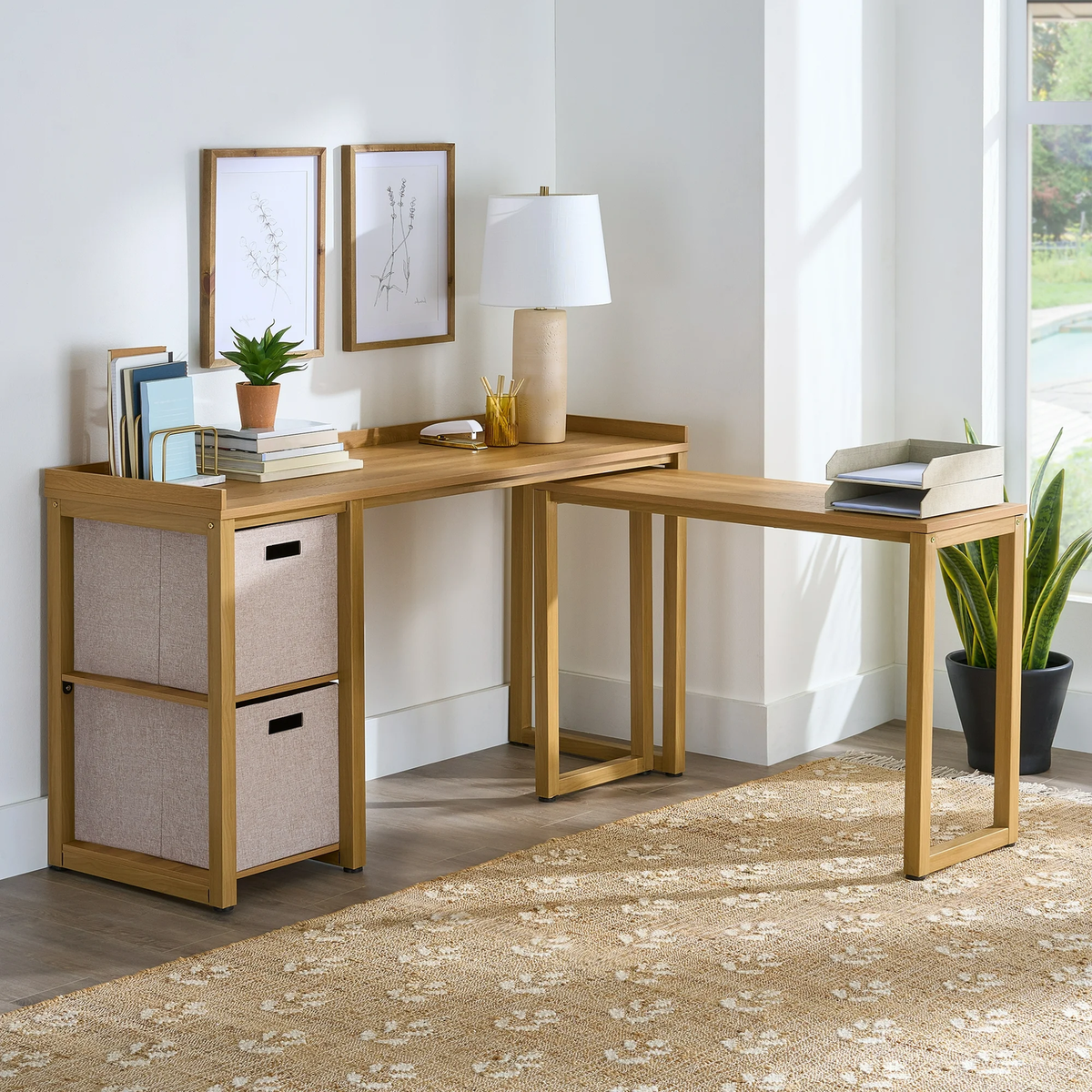 Better Homes & Gardens BH5436118664002 Ezra Modular L Desk with 2