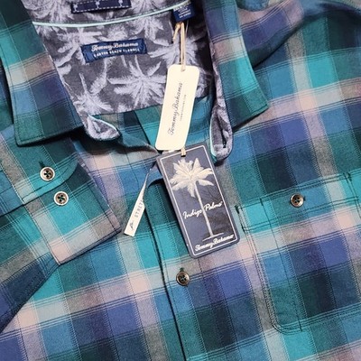 Tommy Bahama Shirt Mens 3XLB Canyon Beach Flannel Fireside Check Seaway NEW $158