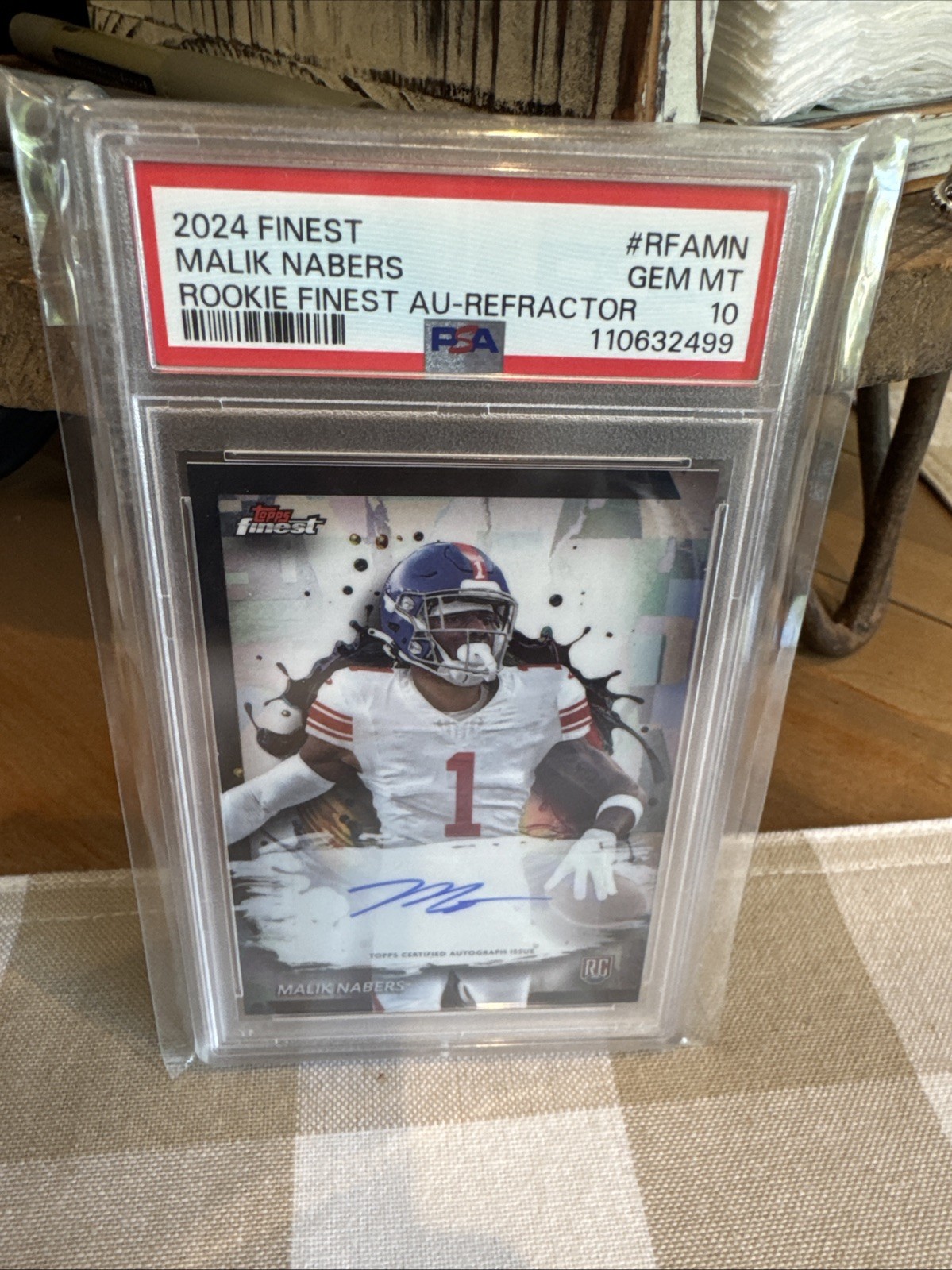 Malik Nabers Topps Finest Rookie Finest Autographs #RFAMN Refractor