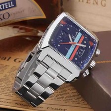 Mens watch Motorsport Le Mans Steve McQueen style stainless steel strap ,wind up