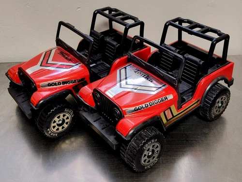 Vintage TONKA Truck Gold Digger x2 Plastic Jeep Wrangler Collectable 10" USA